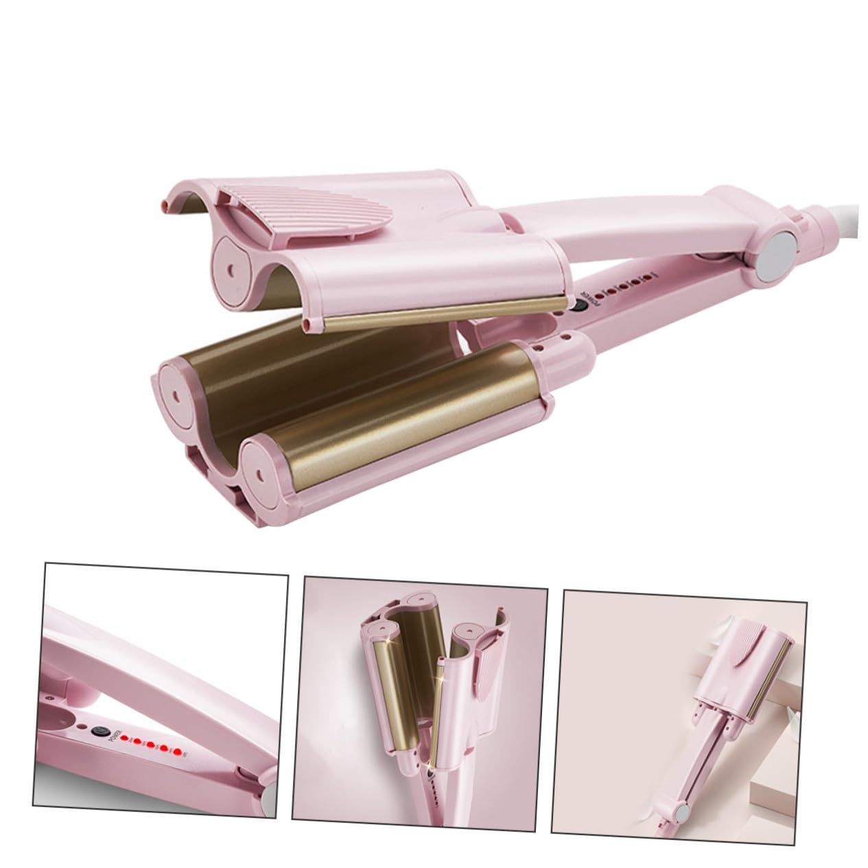 Rizador de Pelo Eléctrico Ondulado de Cerámica 1 Unidad Tamaño Medio para Mujer Uso Profesional en Peluquería Enchufe Europeo Ac220v para Peinado Rápido y Duradero