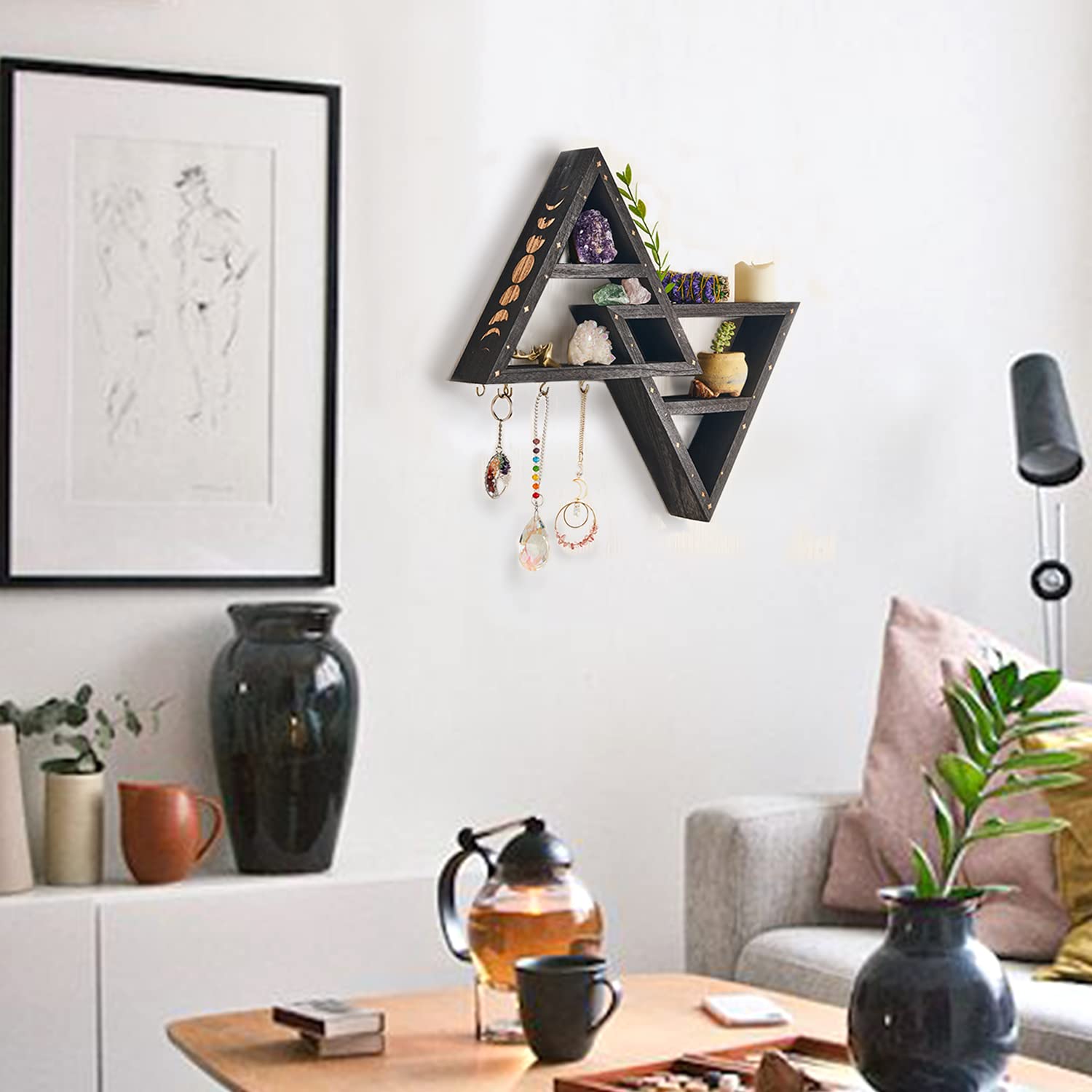 Amazon.com: Sysnocon Triangle Crystal Shelf Display with Hooks