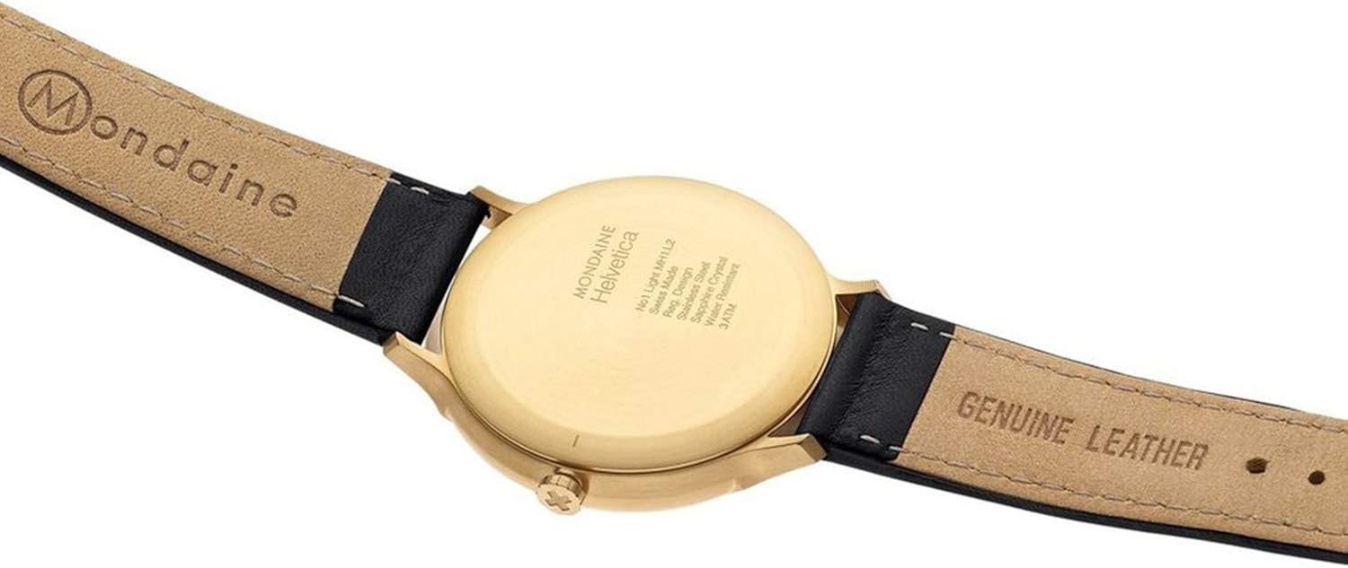Mondaine Helvetica Light - Orologio con Cinturino Nero in Pelle per Uomo e Donna, MH1.L2221.LB, 38 MM. Mondaine Helvetica Light - Orologio con Cinturino Nero in Pelle per Uomo e Donna, MH1.L2221.LB, 38 MM.