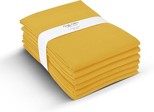 Miniatura 3 de Toallas de cocina de algodón clásico amarillo mostaza, para secar pintura en aerosol, sublimación, bordado, costura de 18 x 28 pulgadas, sin