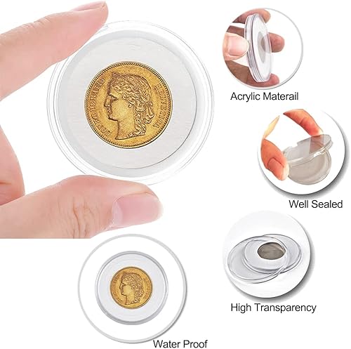 Miniatura 4 de 20 cápsulas de monedas de 1.811 in con 7 tamaños (16202527303846) juntas de espuma para colección de monedas, moneda de plata americana Eagle