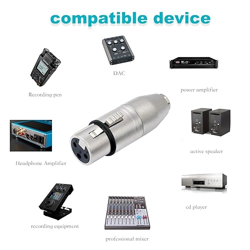 Miniatura 8 de HUALEU Paquete de 2 XLR hembra a hembra, adaptador XLR de 3 pines hembra a 3 pines hembra, extensión de barril de micrófono, adaptador de cable de