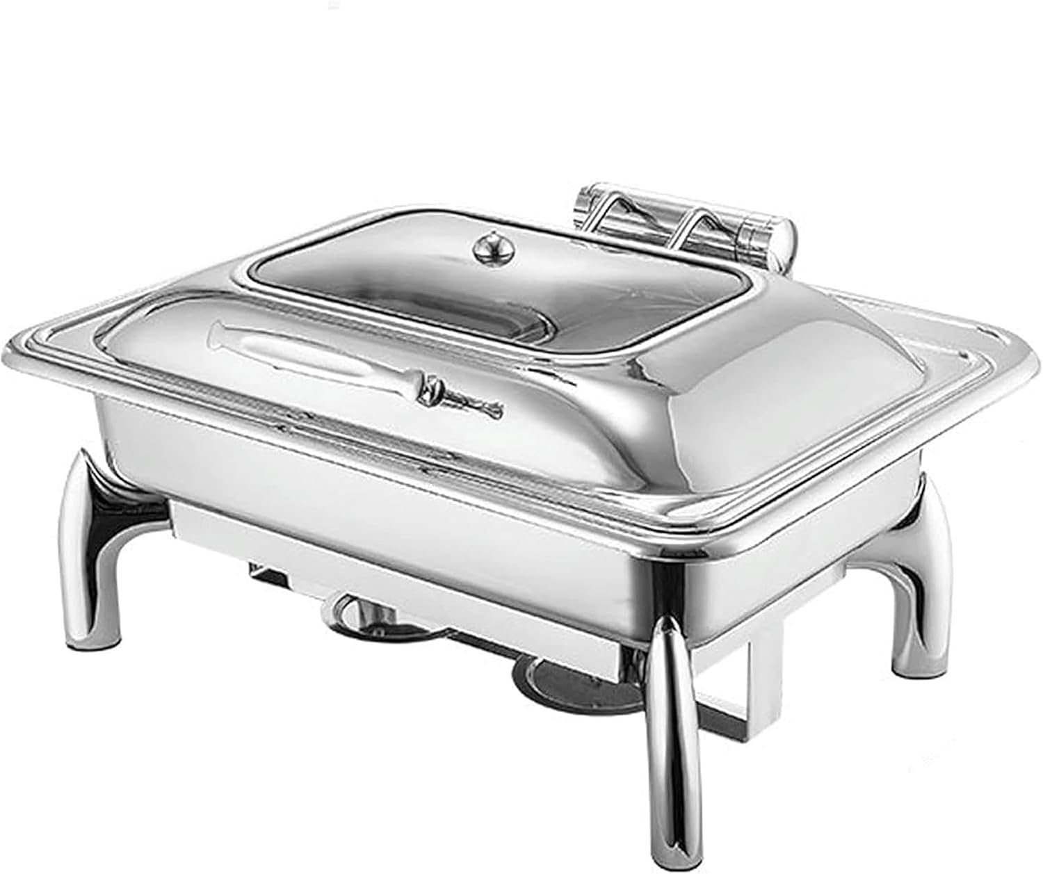 Buffet Server and Heater - Food Radiator for Party Buffet, Stainless Steel Hot Pot Buffet Set, Hot Plate Buffet Set, Food Heater for Catering Events,Oblong-Three
