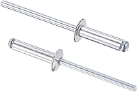 Vista 18 de uxcell Remaches ciegos, remaches de aluminio para decoración de núcleo, 0.094 in de diámetro, 0.236 in, longitud de agarre, tono plateado, 60 piezas