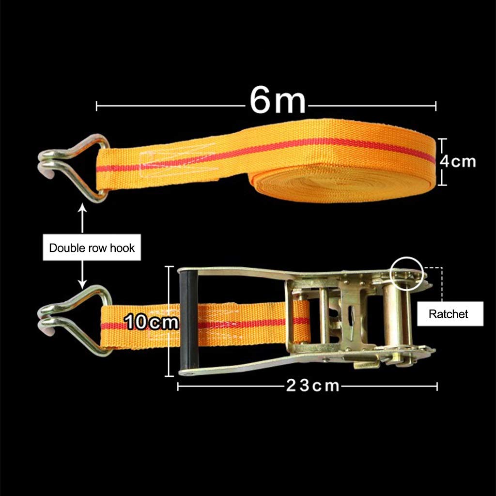 Ratschen-Spanngurte, Ratschengurt, Spanngurte – 4 cm Breite – 10 m – Zugkraft 800 kg – Hochleistungs-Ratschen-Spanngurte für Ladungsgurte, die mit großen LKWs gebündelt sind