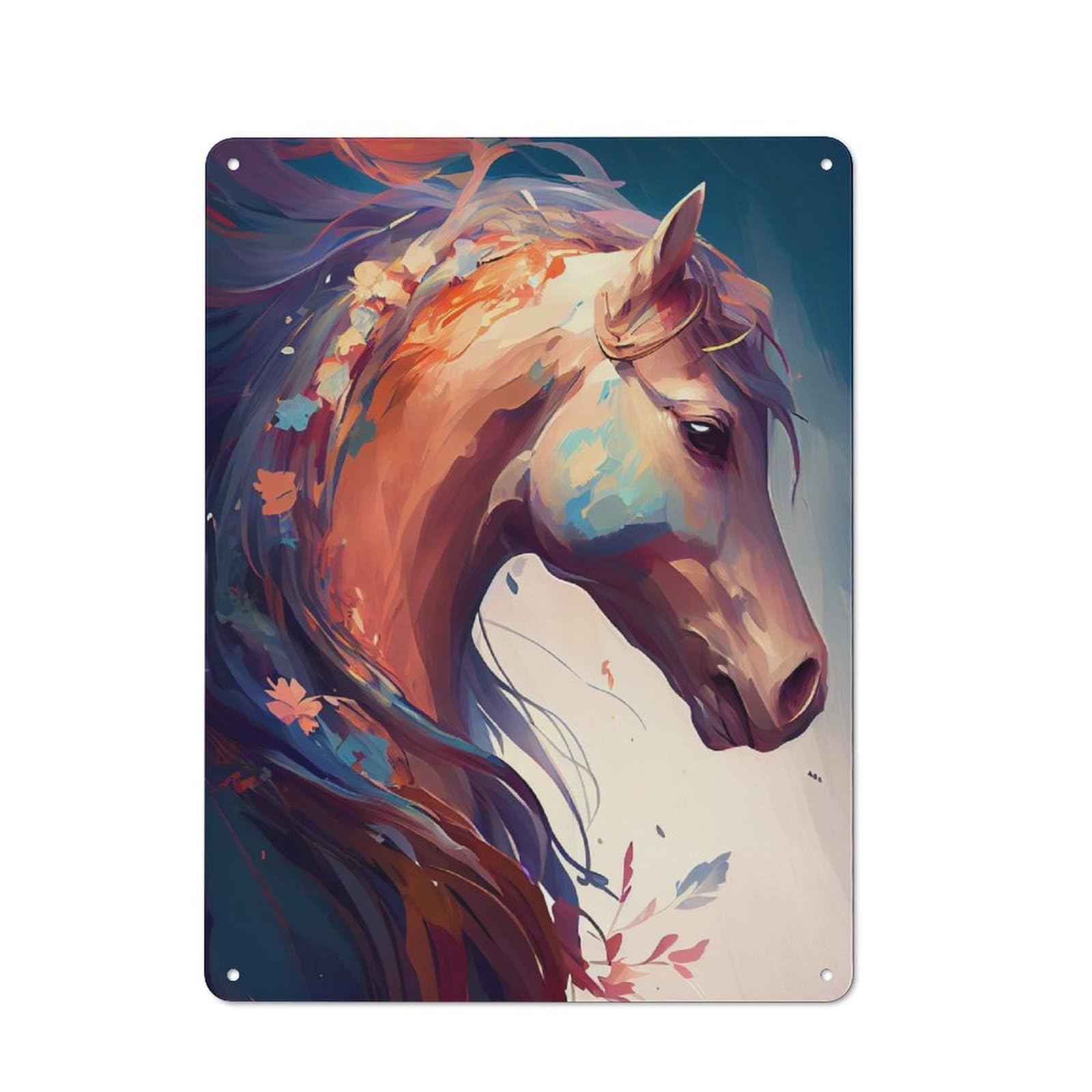 Horse Painting Tin Sign 40x30cm, Rustic Home Bar Decor for Cafe, Pub, Workshop Or Home Bar, for Casual British Interiors