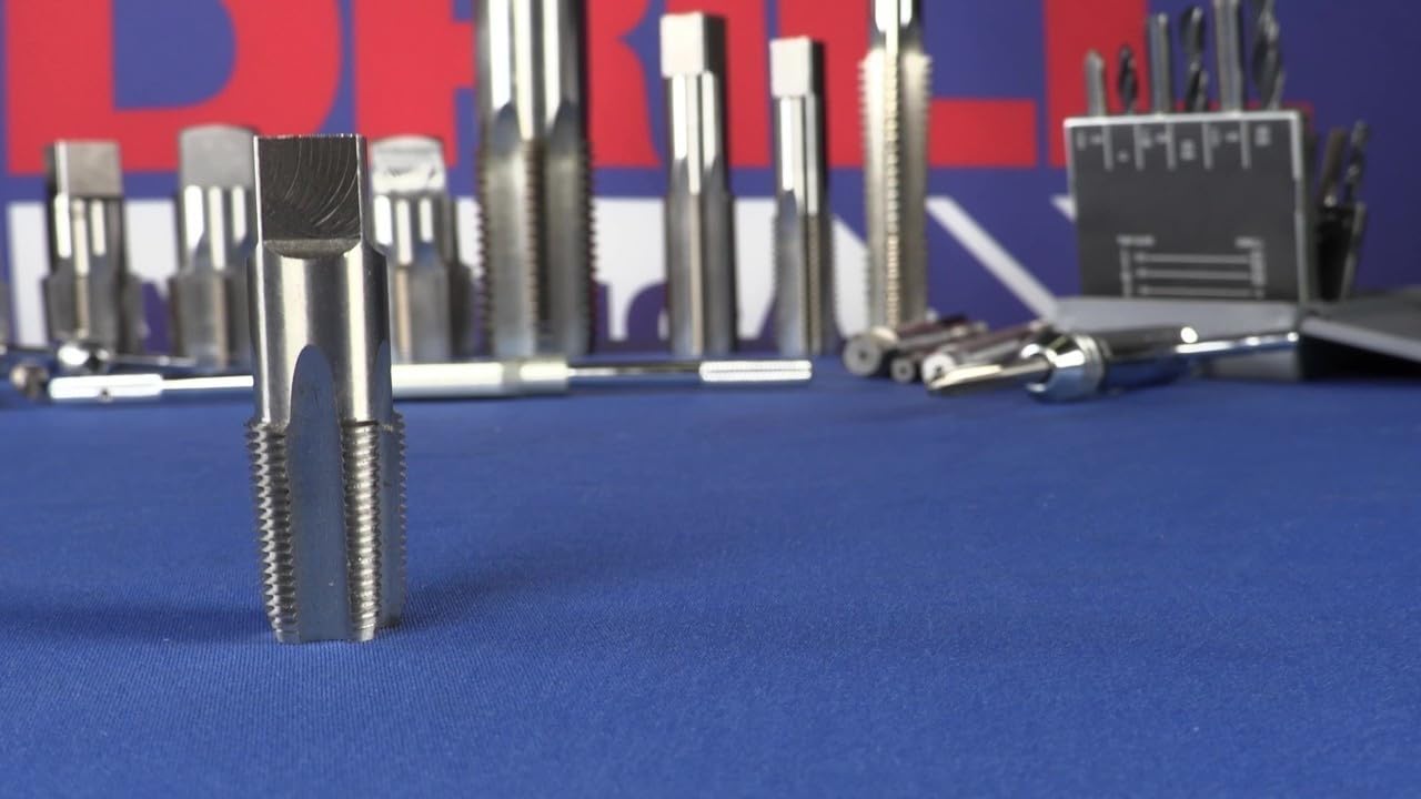 Drill America Kit de grifo y troquel de tubería NPT de 1,27 cm, grifo de tubería de acero al carbono y troquel de tubería, forma hexagonal, serie POUT