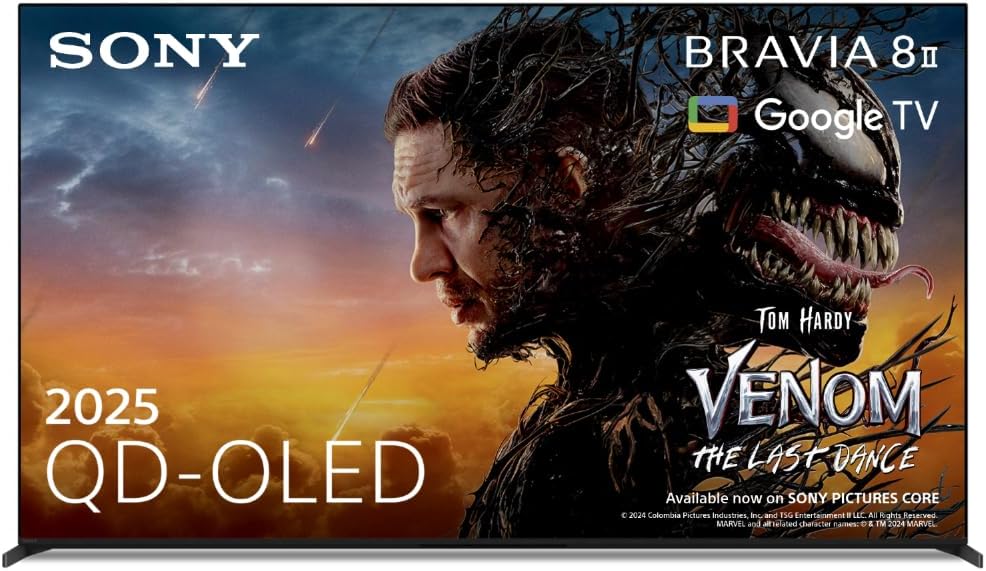Sony BRAVIA 8 II 55" QD-OLED, K55XR8M25BP (2025), 4K HDR Smart TV, AI XR Processor, Acoustic Surface Audio+, Dolby Vision/Atmos, IMAX Enhanced, Apple AirPlay 2, Eco Dashboard (Renewed)