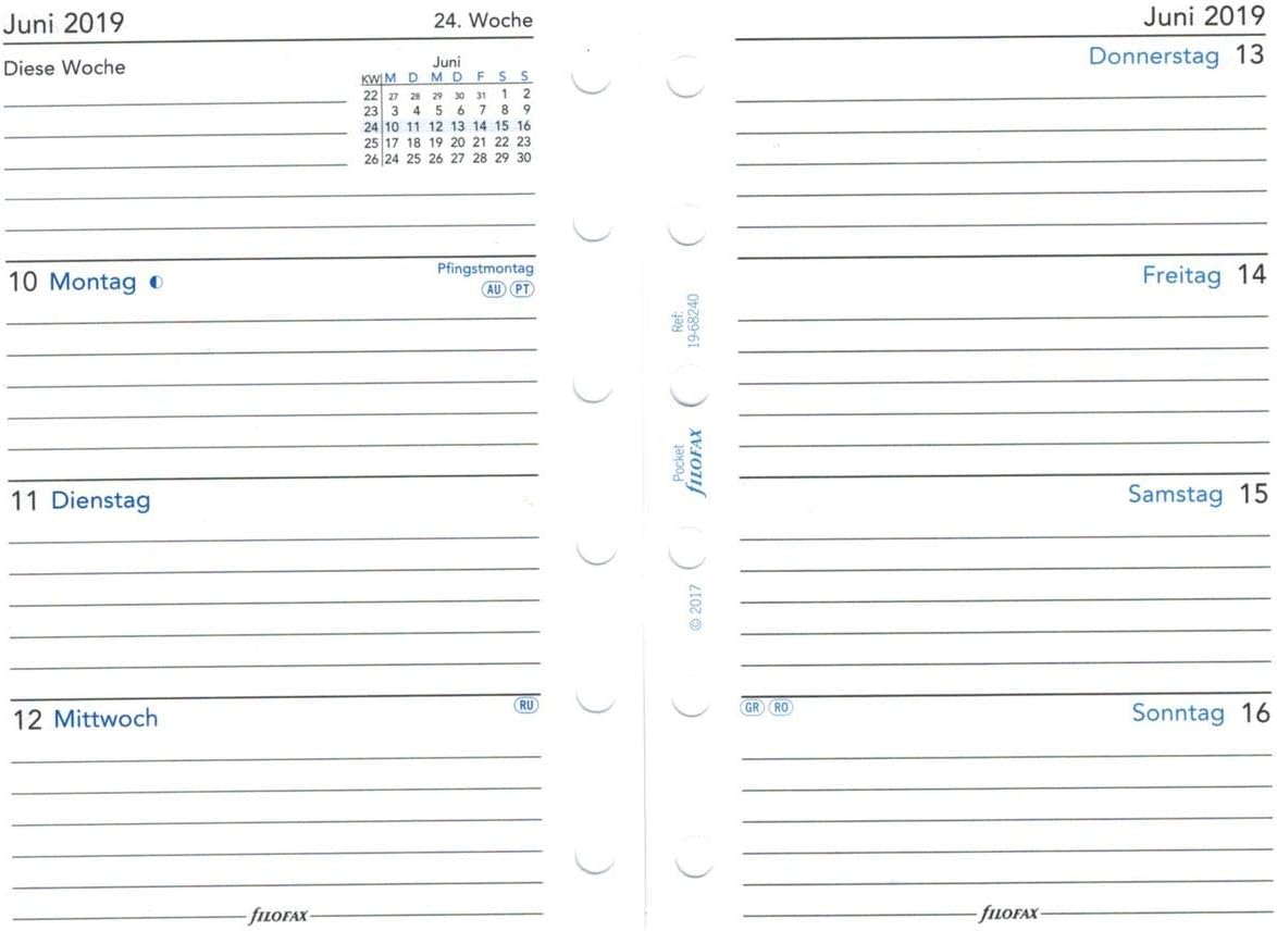 Filofax Pocket 1 Week on 2 Pages Vertical (German) 2022, 22-68240