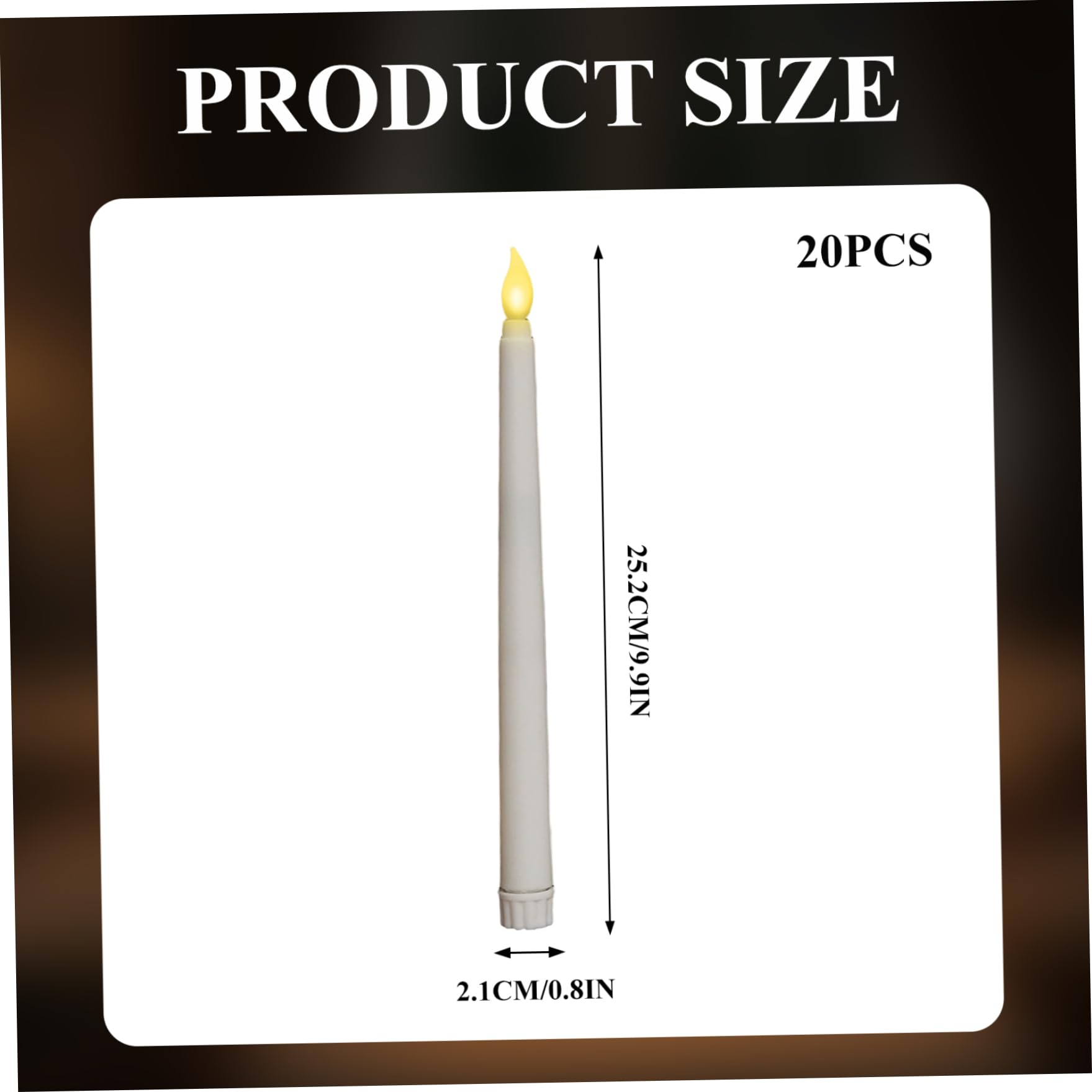 Candele LED coniche da 20 pezzi bianche da 9, 9 pollici, candele senza fiamma con effetto fiamma tremolante, candelieri elettronici a batteria per decorazioni nuziali elettroniche decorative coniche L
