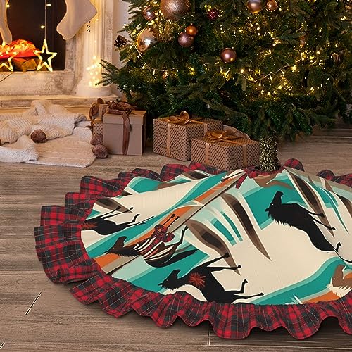 Tapis de sapin imperméable pour protéger le salon à Noël