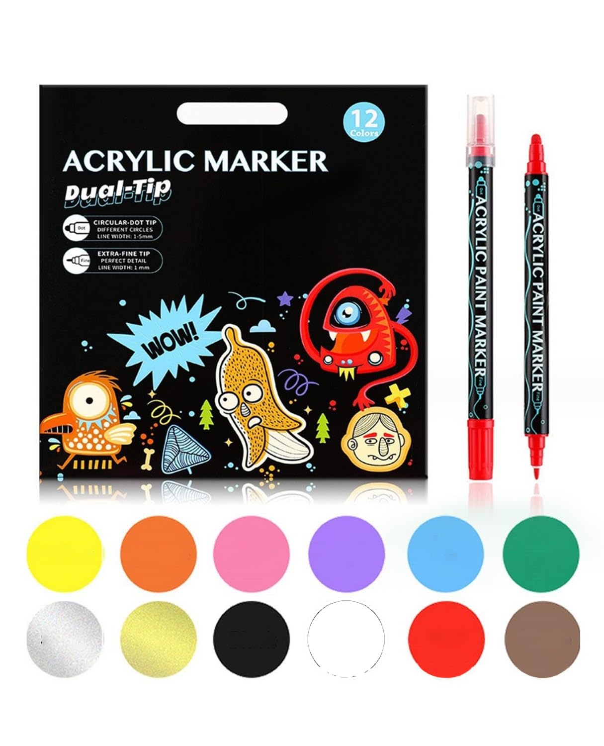 Amazon.co.jp: TOMSING 12色セット アクリルマーカーペン アクリル