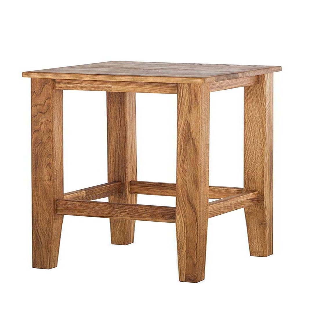 Wooden Long Bar High Stool for Home & Kitchen, Solid Acacia Wood Bar Stool with Natural Brown Teak Finish, Durable High Seating Stool for Kitchen Counter, Breakfast Bar & Café (18 × 15 × 24 inches)-image-6