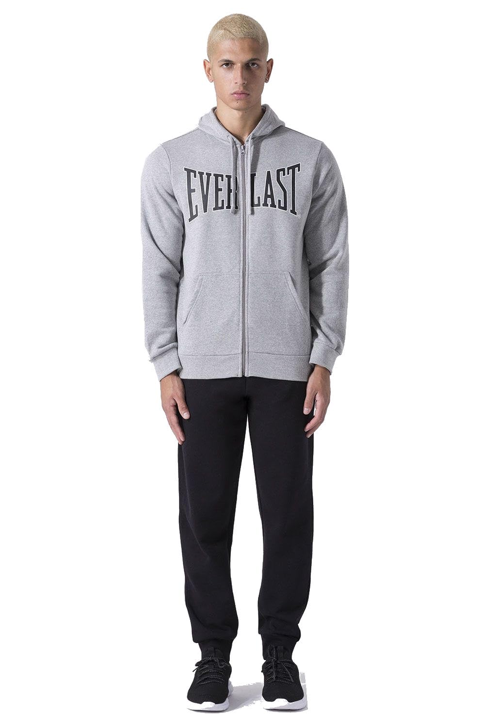 Everlast Tuta da Ginnastica Uomo Completo Sportivo, Grigio/Nero, XXL | Cotone Felpato, Set per Sport e Tempo Libero, Per Palestra