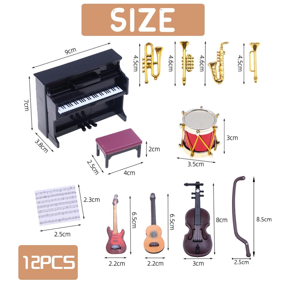 Odoria Guitare électrique Miniature échelle 1/12 Dollhouse