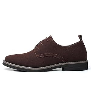 Mens Suede Leather Dress Shoes Casual Lace Up Oxfords Shoes