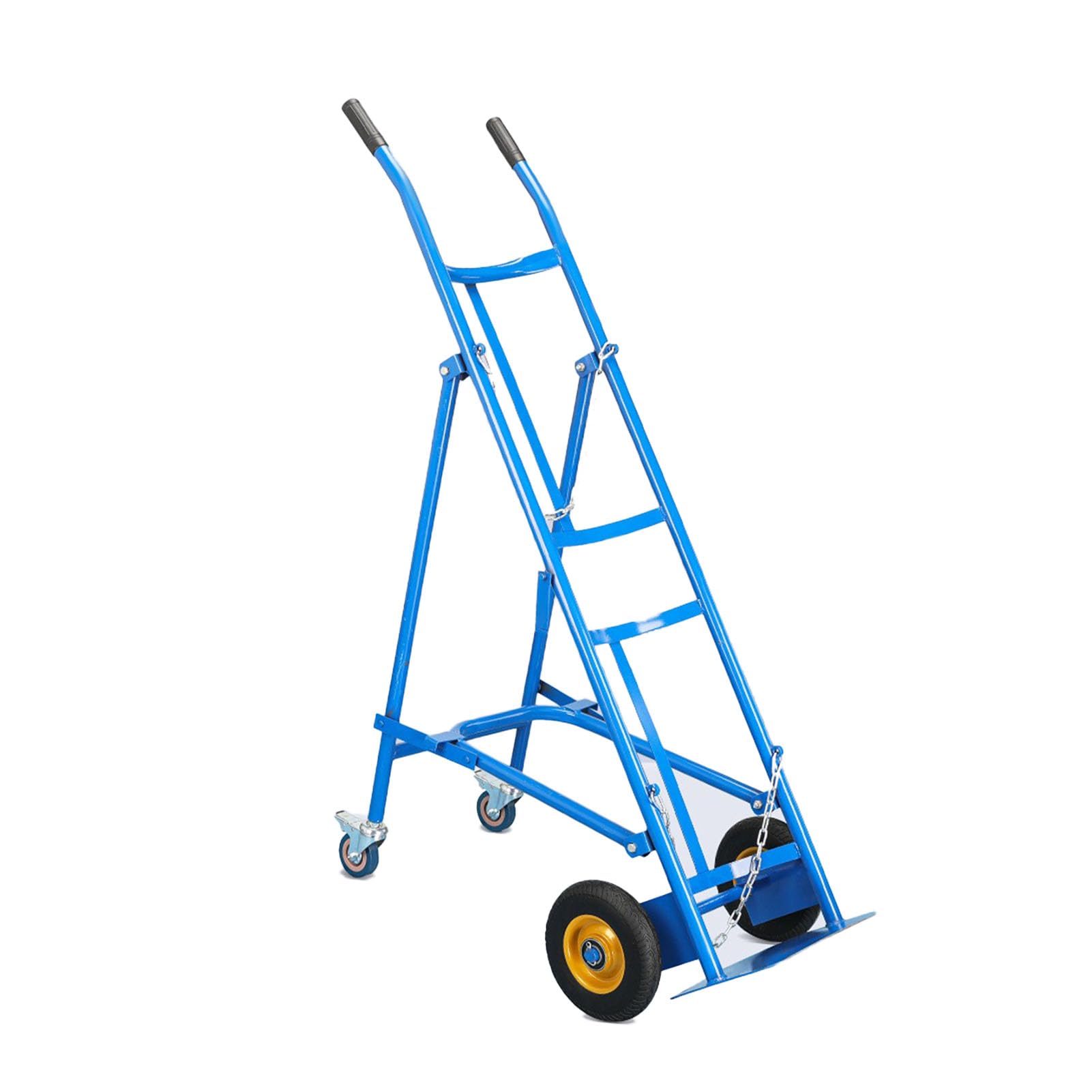 WQPMNYG Oxygen Cylinder Cart, 40L Rolling Foldable Oxygen Tank Holder with Wheels, Stainless Steel Portable Oxygen Tank Transport Cart with Safety Chains, Load-Bearing 200kg