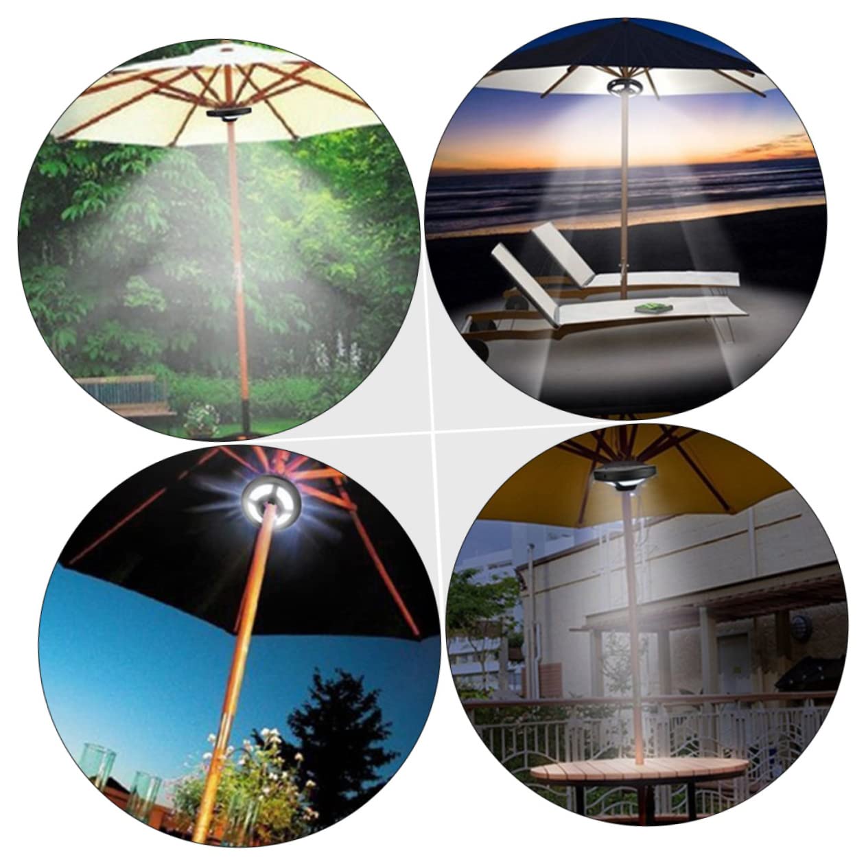 Lampada LED per Ombrellone Multifunzione da Campeggio per Esterno