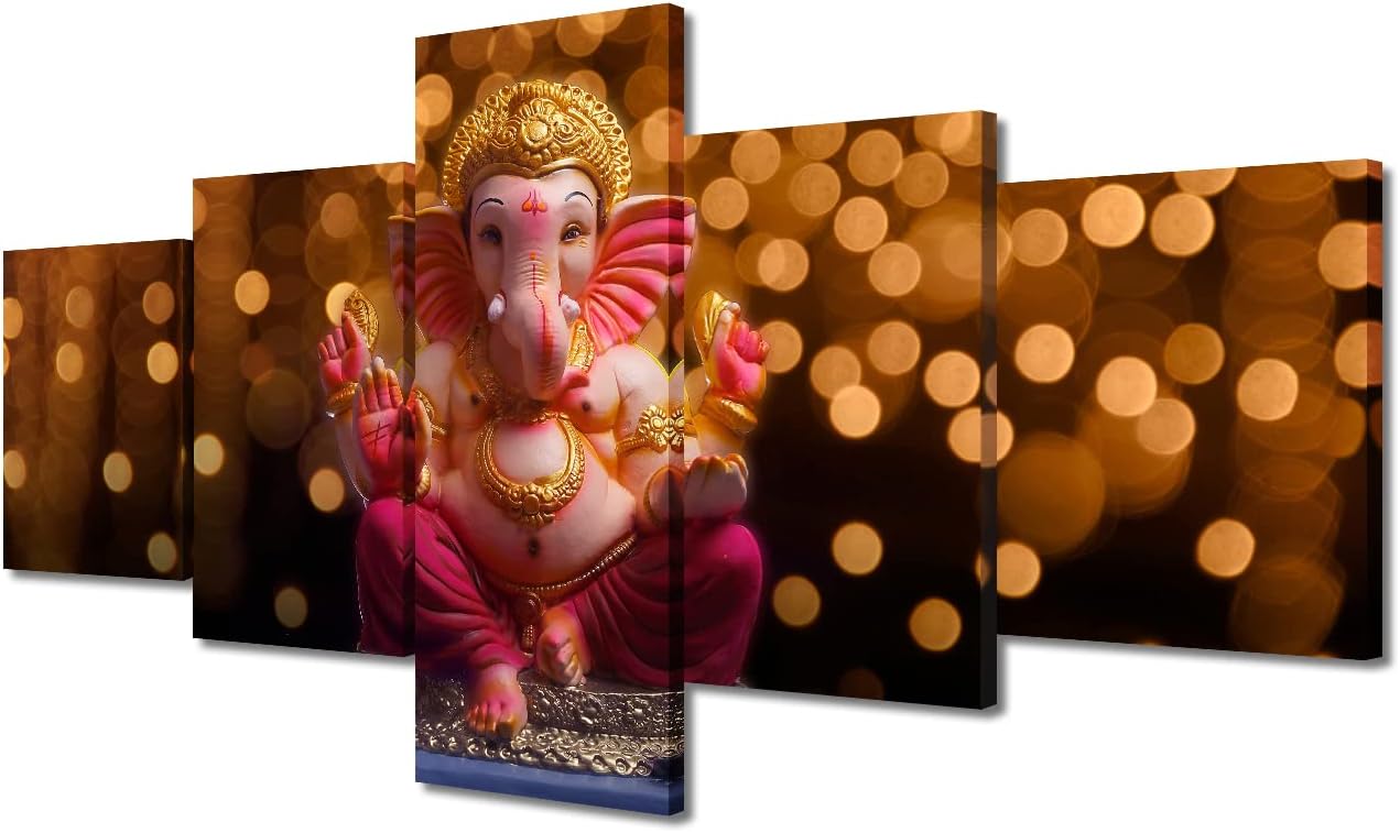 Amazon.com: TUMOVO Lord Ganesha Festival Wall Decor - 5 Piece Living ...