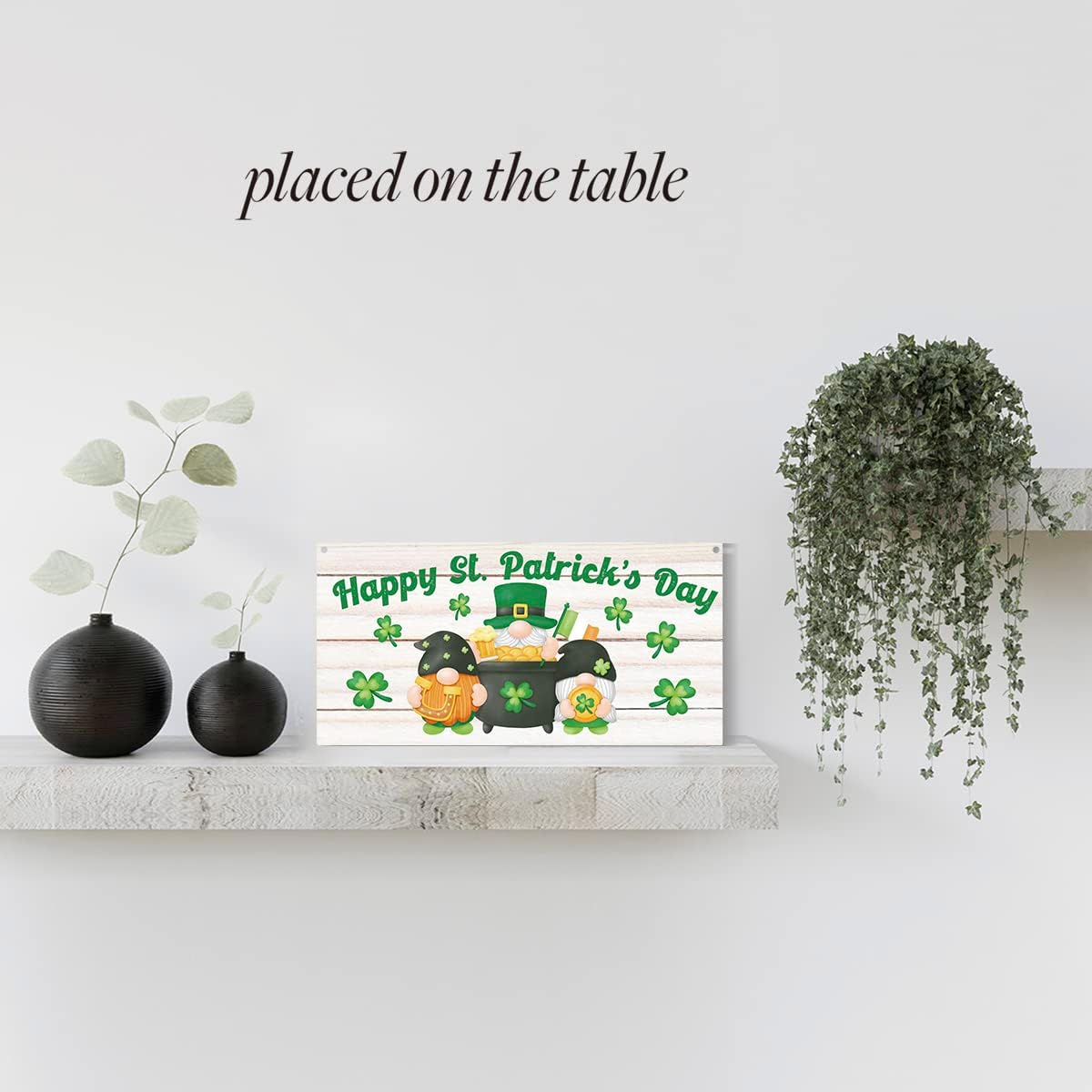 Rustic St Patricks Day Decorations Wood Wall Art Wall Hanging Decor St Patricks Day Accessories Irish Blessing Gnome Shamrock Wooden Decorative Plaque Sign for Home Farmhouse Bathroom Front Door image 4