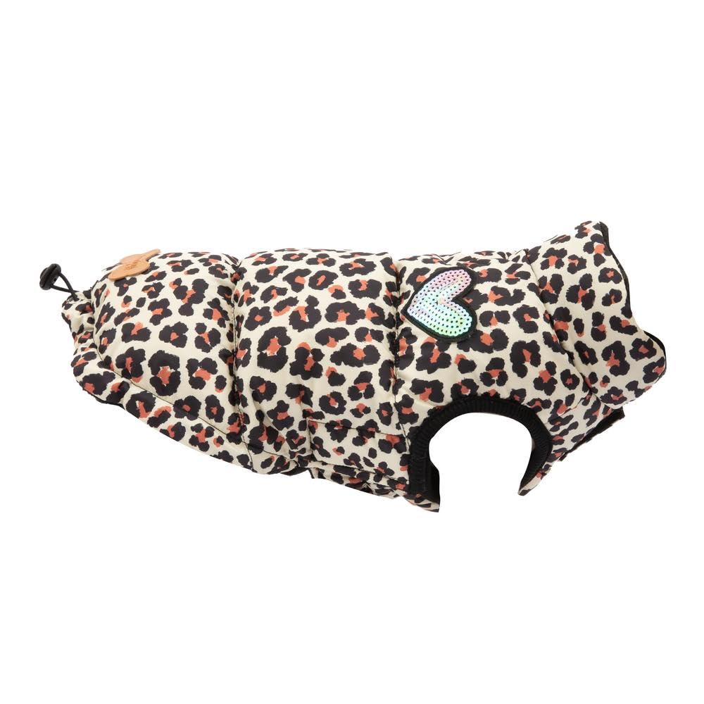 Preziosi Pet - Warm Padded Jacket for Dogs Comfort Jacket, Small Size 30 cm, Adjustable Clip Closure, Hole for Leash. Spotted Fabric