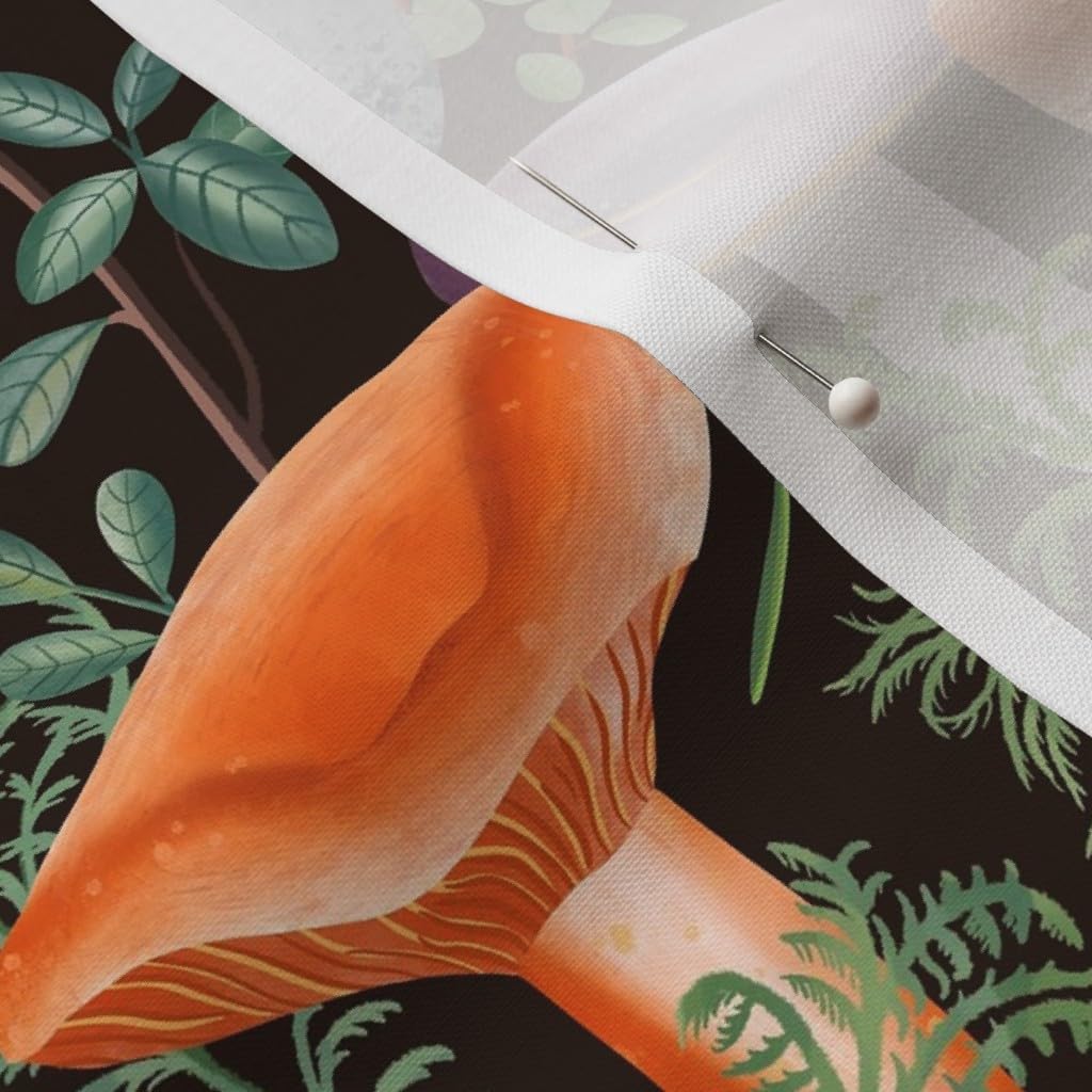 Spoonflower Fabric - Green Leaves Nature Autumn Summer Moss Berry Mushrooms Oorganic Printed on Petal Signature Cotton Fabric by The Yard - Sewing Quilting Apparel Crafts Decor