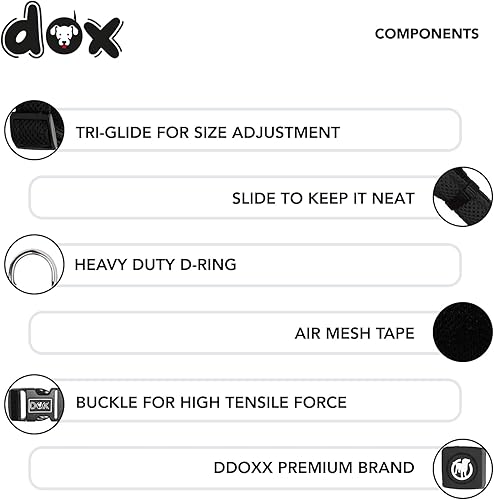 Miniatura 9 de DDOXX Collar para perro, malla de aire, ajustable, acolchado, muchos colores y tamaños, para perros pequeños, medianos y grandes, collares de gato,