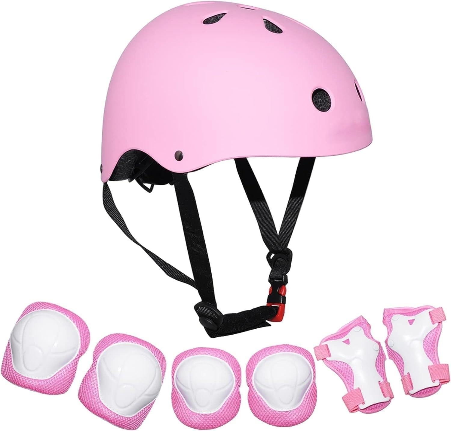 Kids Bike Helmet,Blue Beetle Toddler Helmet for Ages 3-12 Boys Girls with Sports Protective Gear Set Knee Elbow Wrist Pads for Rollerblading Bicycle Skateboard Scooter(S-code)