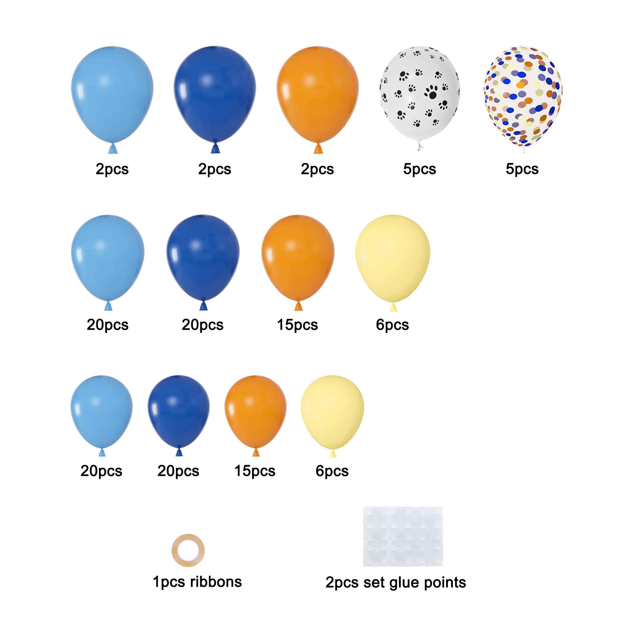 Blue Dog Balloon Arch Garland Kit 138Pcs Latex Balloons Foil Balloons Party Decorations Dog Theme Party Supplies - Image 2