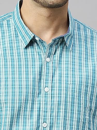 Image of Thomas Scott Mens | Half Sleeve Checkes | Printed | Slim Fit | 100% Cotton | Spread Collar | Shirts