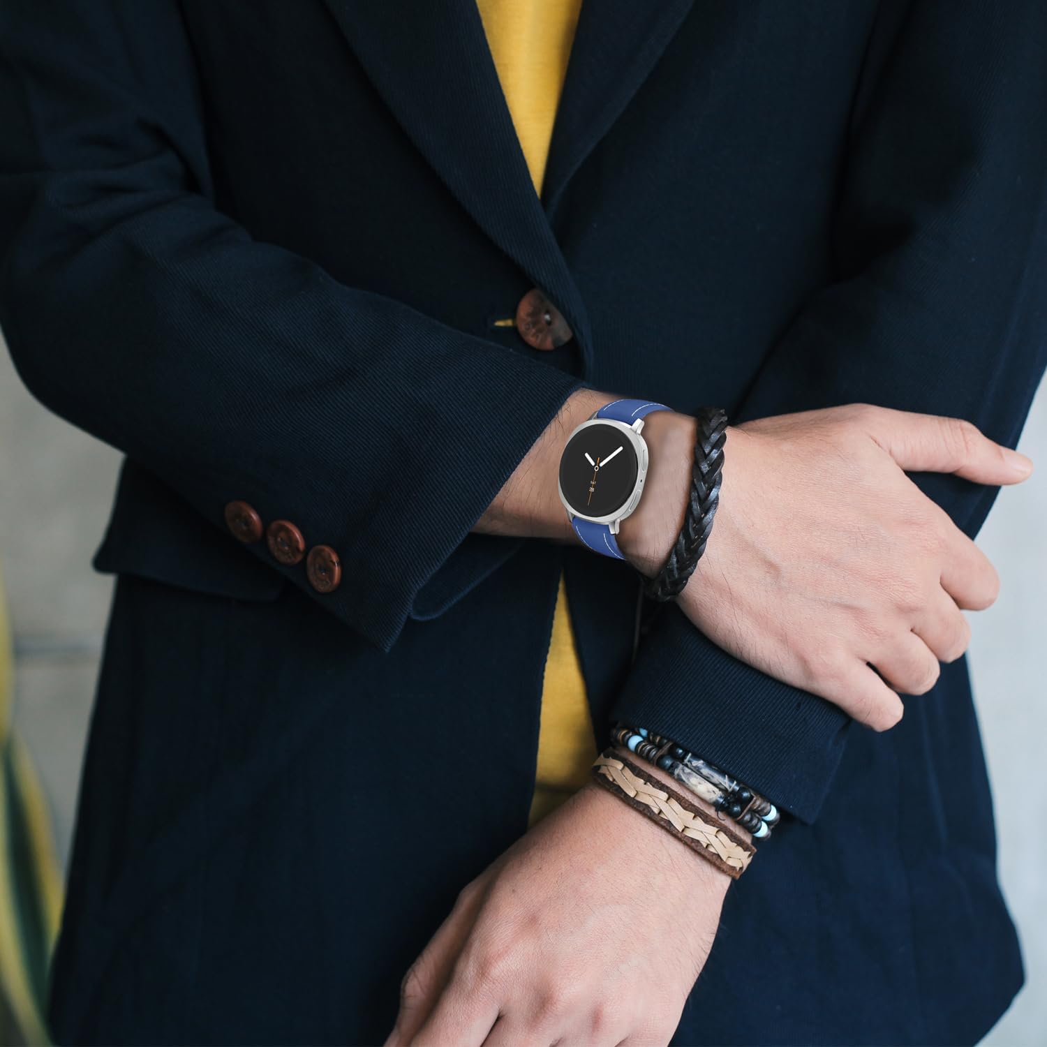 Leather Band Compatible with Samsung Galaxy Watch 9 8 40mm 44mm Bands, No Gap Soft Strap Galaxy Watch 9 8 Classic 46mm for Men Women image 4