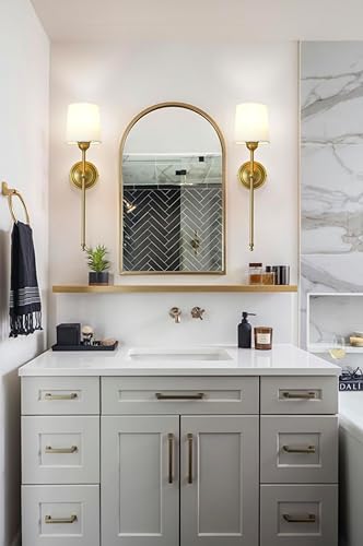 Miniatura 3 de HEQIQEH Lámpara de pared rústica vintage a pilas con control remoto, embudo acampanado, pantalla de tela de lino, regulable, para mesita de noche,