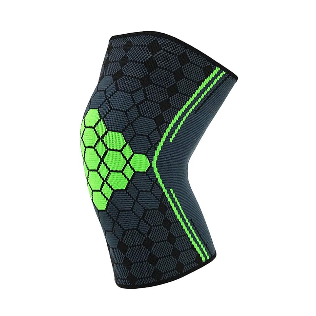 1 Pair Sport Knee Pad Nylon Elastic Basketball Volleyball Kneepad Support Football Fitness Gear Brace Training Protector(Gray,M)