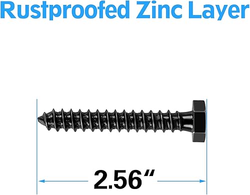 Miniatura 3 de MOUNTUP MU0041-B - Kit de pernos de retraso para montaje de pared de TV viene con perno de retraso M8 × 2.559 in y arandela para perno de madera,