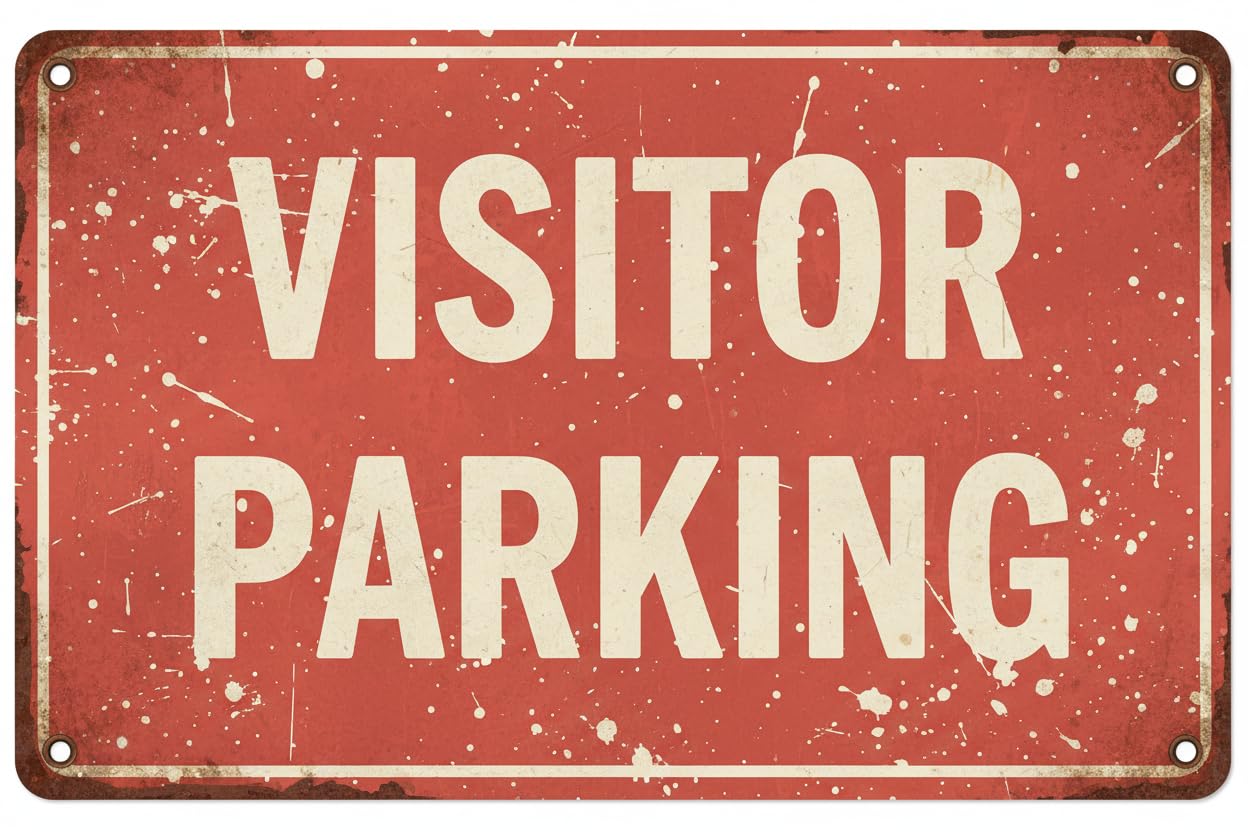Wall Decor Visitor Parking - General Sign Metal Sign 8 X 12 Inches Clear Signage For S, Fences Vintage Signs Aluminum Plates Printed