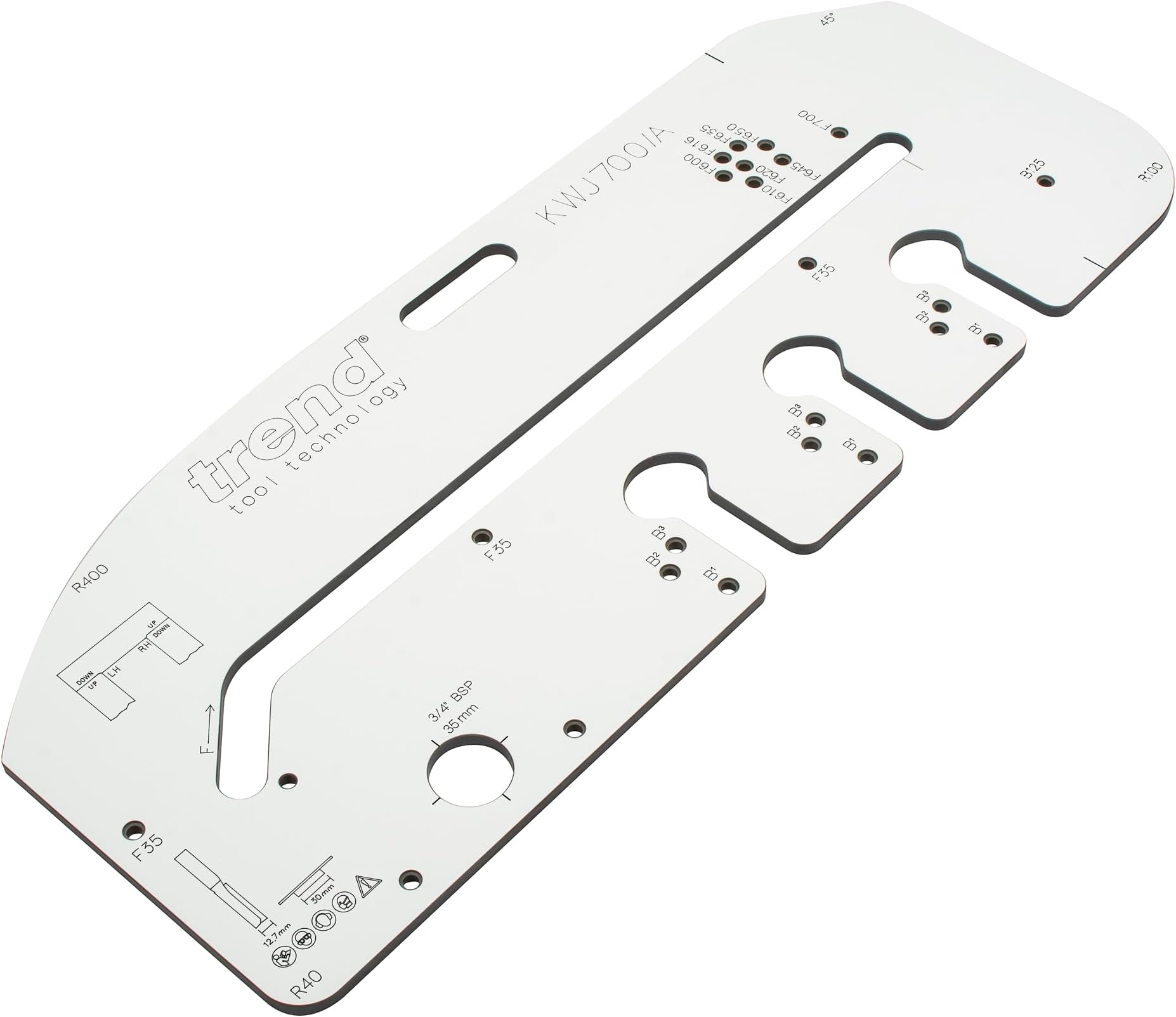 Trend 700mm Kitchen Worktop Routing Jig for Mason Mitre Joints in Laminated Chipboard, Timber & Compact Grade Laminate, KWJ700/A