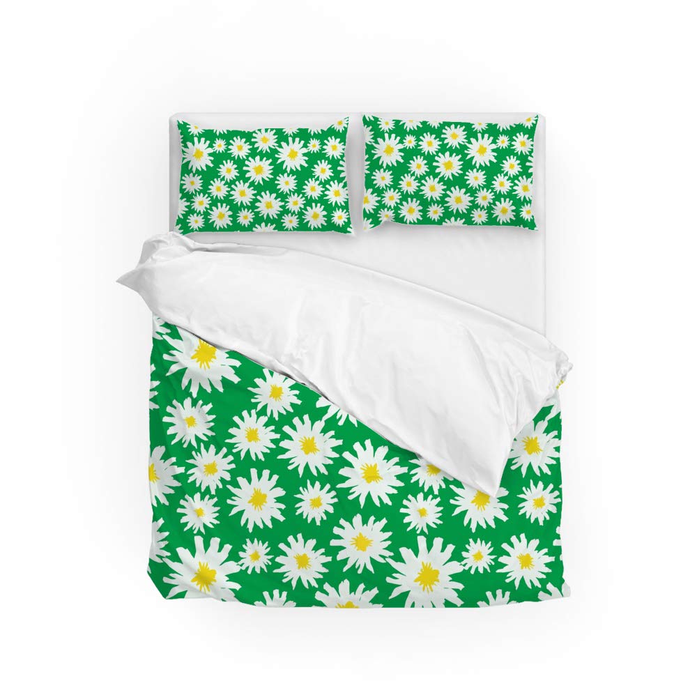 Parure de lit King motif camomille en polyester de qualité supérieure durable
