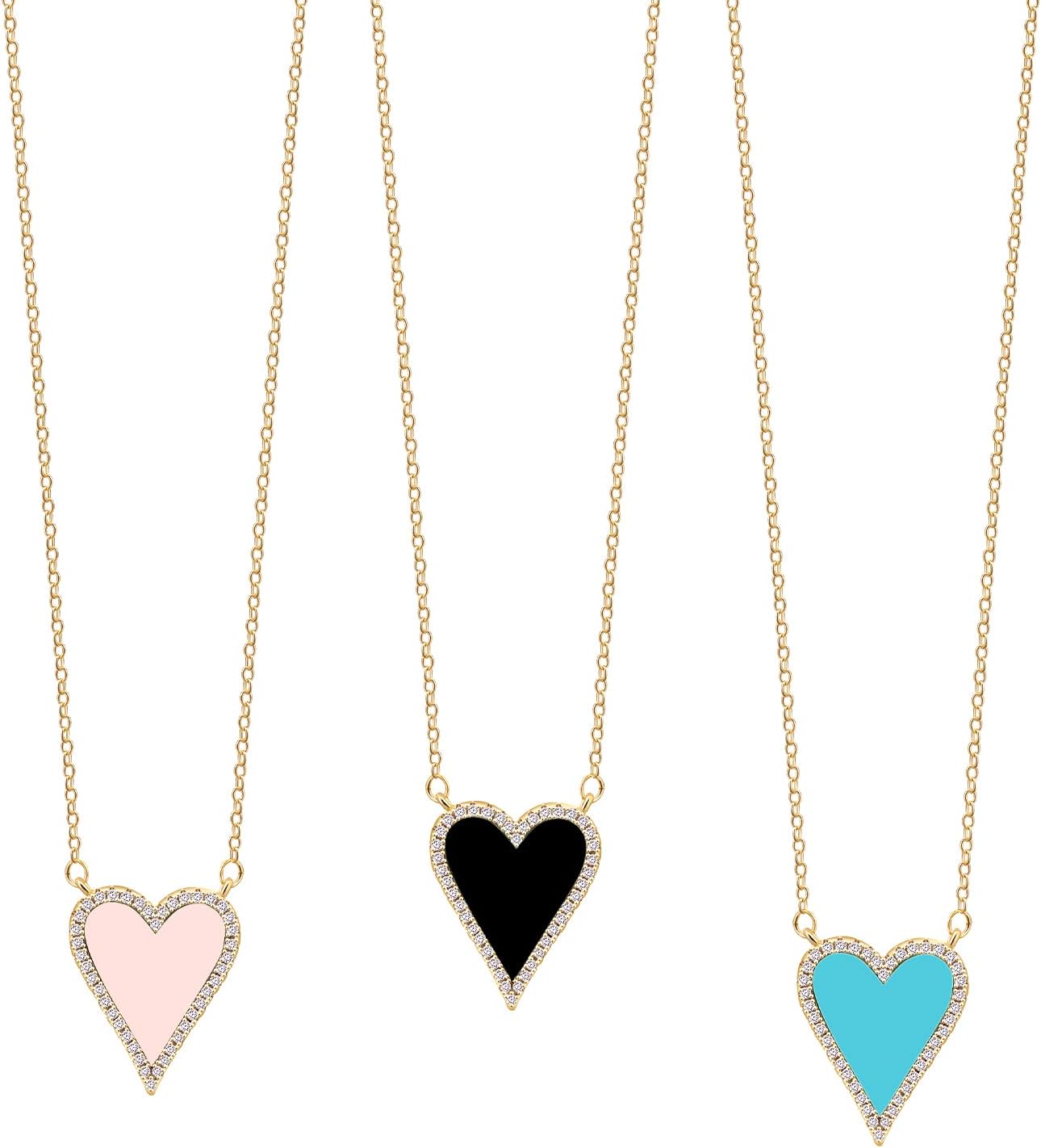 Heart Necklace for Women Trendy Preppy Jewelry Gold Plated Love Heart Pendant, Heart Paperclip Chain Necklace Cute Heart Necklaces Birthday for Women Dainty Jewelry - Image 4