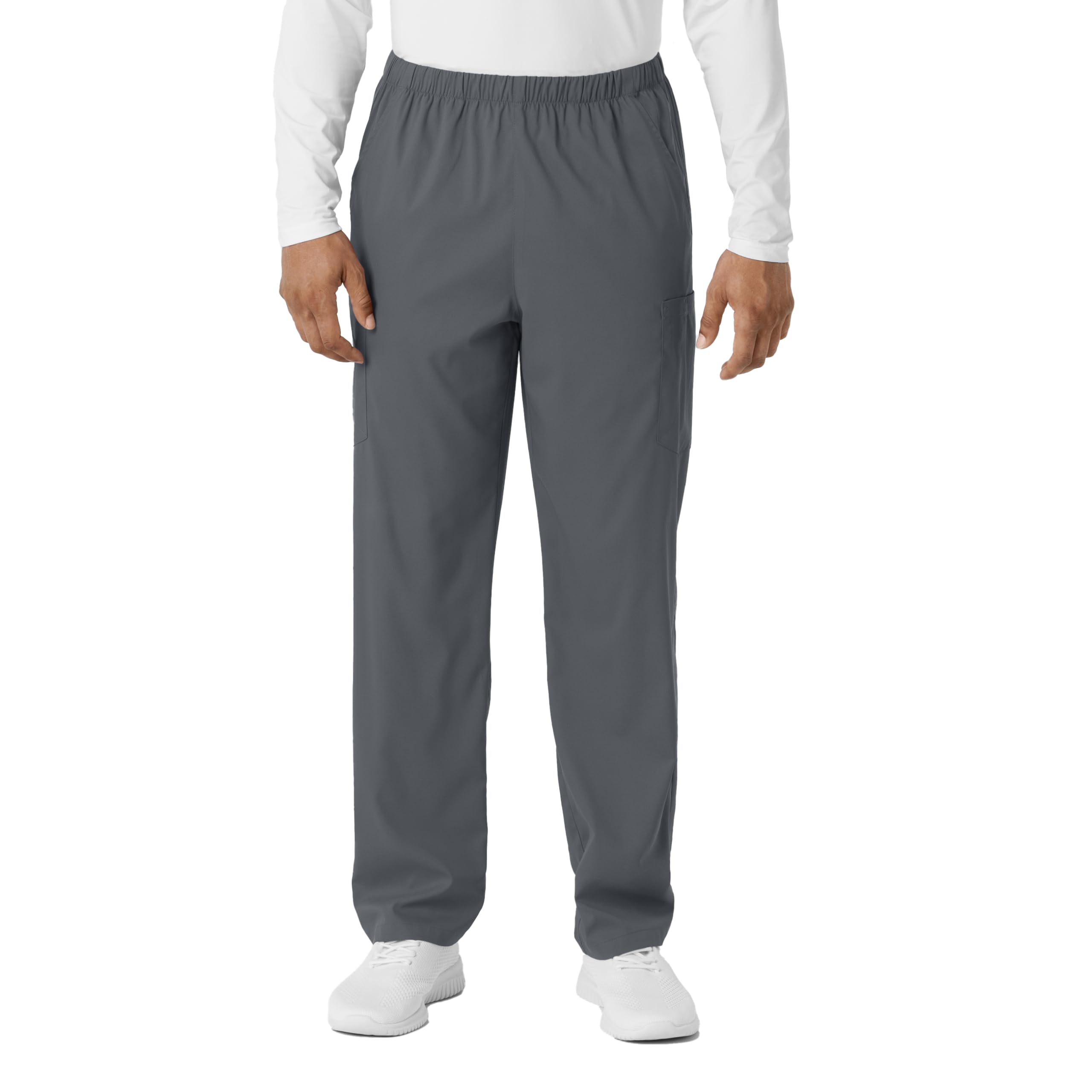 Wink Scrubs Unisex, Boundless, Straight-Leg Pants with Tuck-in Drawstring and 6 Pockets, Pewter, S Tall