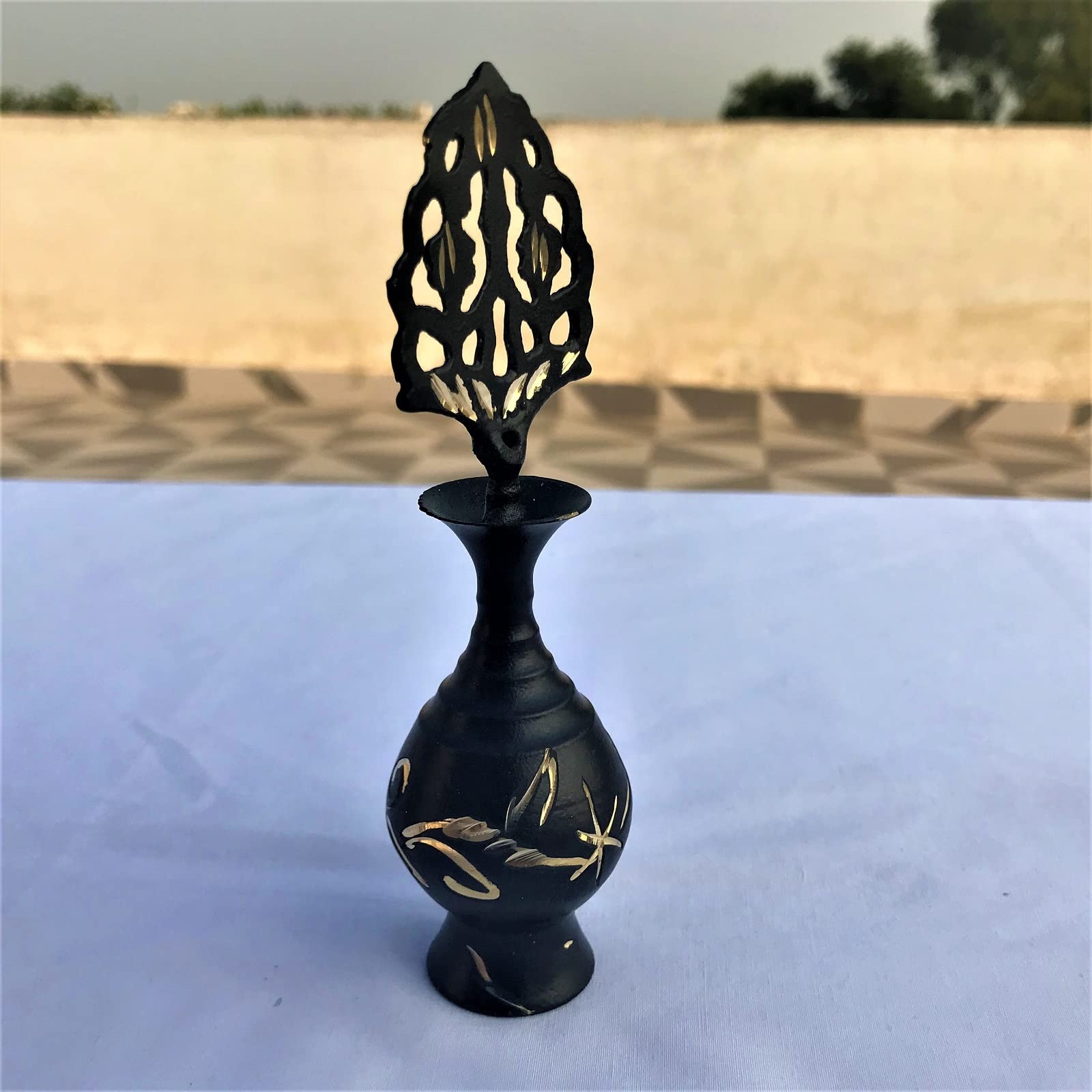 Handcrafted Brass Surma Holder with Applicator Stick – Traditional Kohl Container (Without Surma) 4