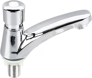 Grifo de Agua con Botón Pulsador, Grifo para Fregadero de Cocina y Baño, Grifo de Lavabo con Ahorro de Agua para el Hogar, Baño, Hotel, Apartamento, Inodoro