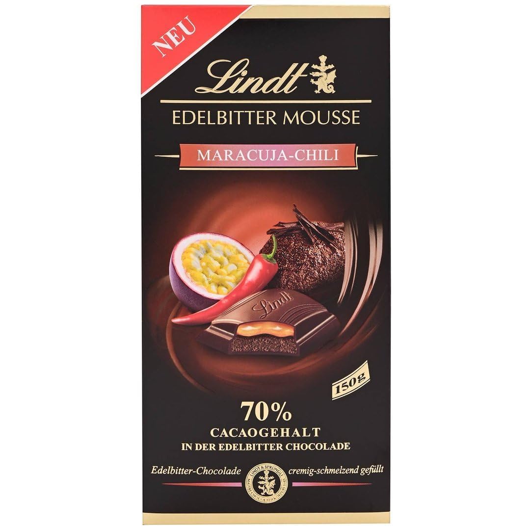 Lindts Edelbitter Mousse Master Chocolate 150gm (Maracuja Chilli 70% Dark Cocoa) (B0DDQGKTKN) Amazon Price History, Amazon Price Tracker