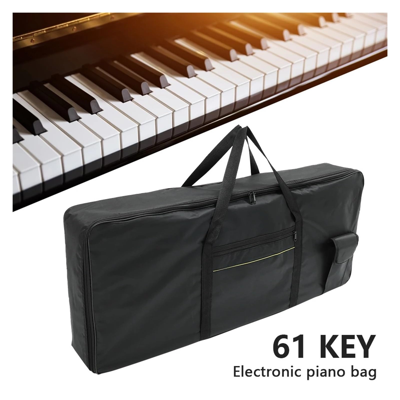 Borsa per Tastiera Borsa for tastiera a 61 tasti Strumento in nylon più spesso for a Custodia impermeabile for pianoforte elettronico for viaggi all'aperto a casa(Black 2PCS)