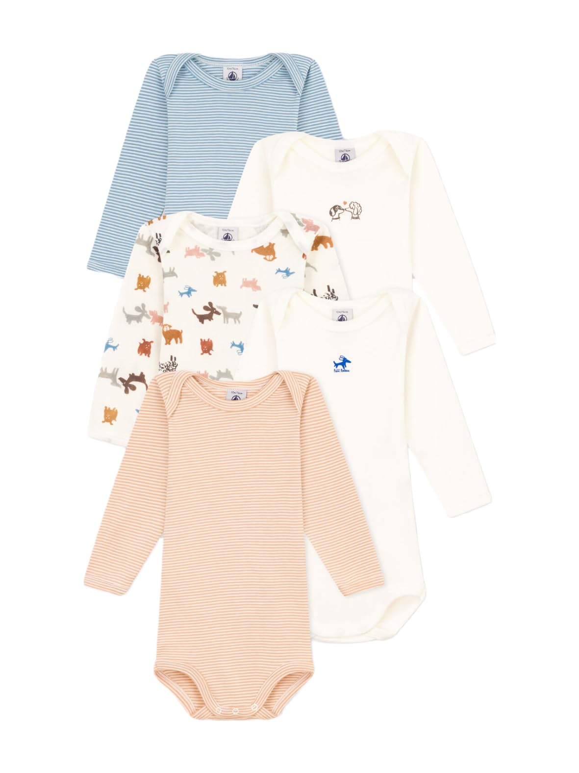 Petit Bateau Body a Rayas de Manga Larga Unisex bebé