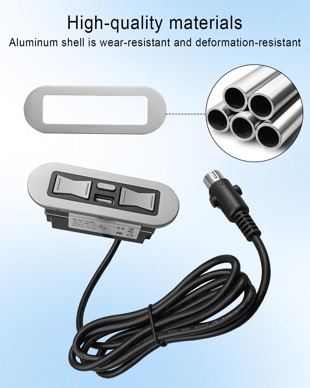 Power Recliner Switch Fit for Emomo HX90HU Okin Mulin Dewert Limoss Kaidi, Lift Chair Remote Control with USB and 5-Pin Male Plug, 5 Button