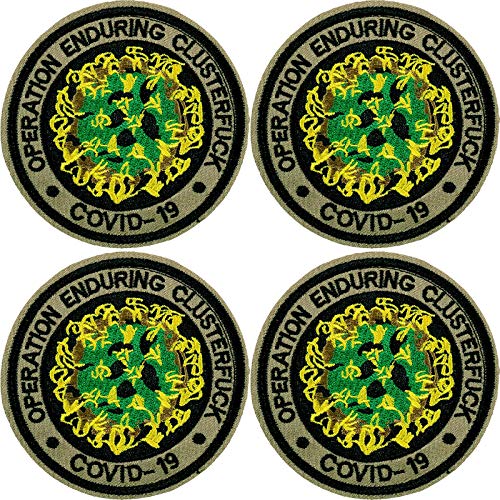 4 Pieces Military Embroidered Patch Tactical Patch Sew on Applique Operation Enduring Cluster Cloth Patch with Fastener Hook and Loop Backing for Backpack, Cap, Vest