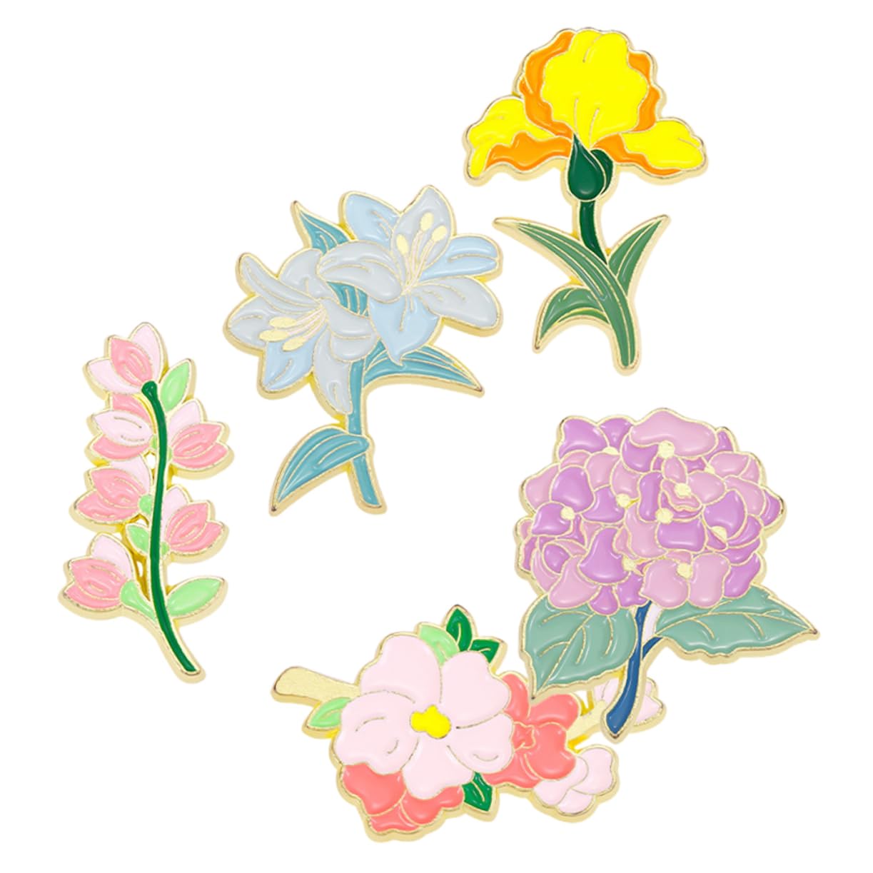 minkissy Spilla Fiore Moda Pin Di Smalto Nozze Decorazioni Decorativo Floreale Spilla in Metallo Spille Per Spille Per Abbigliamento Perno Per Zaini Lega