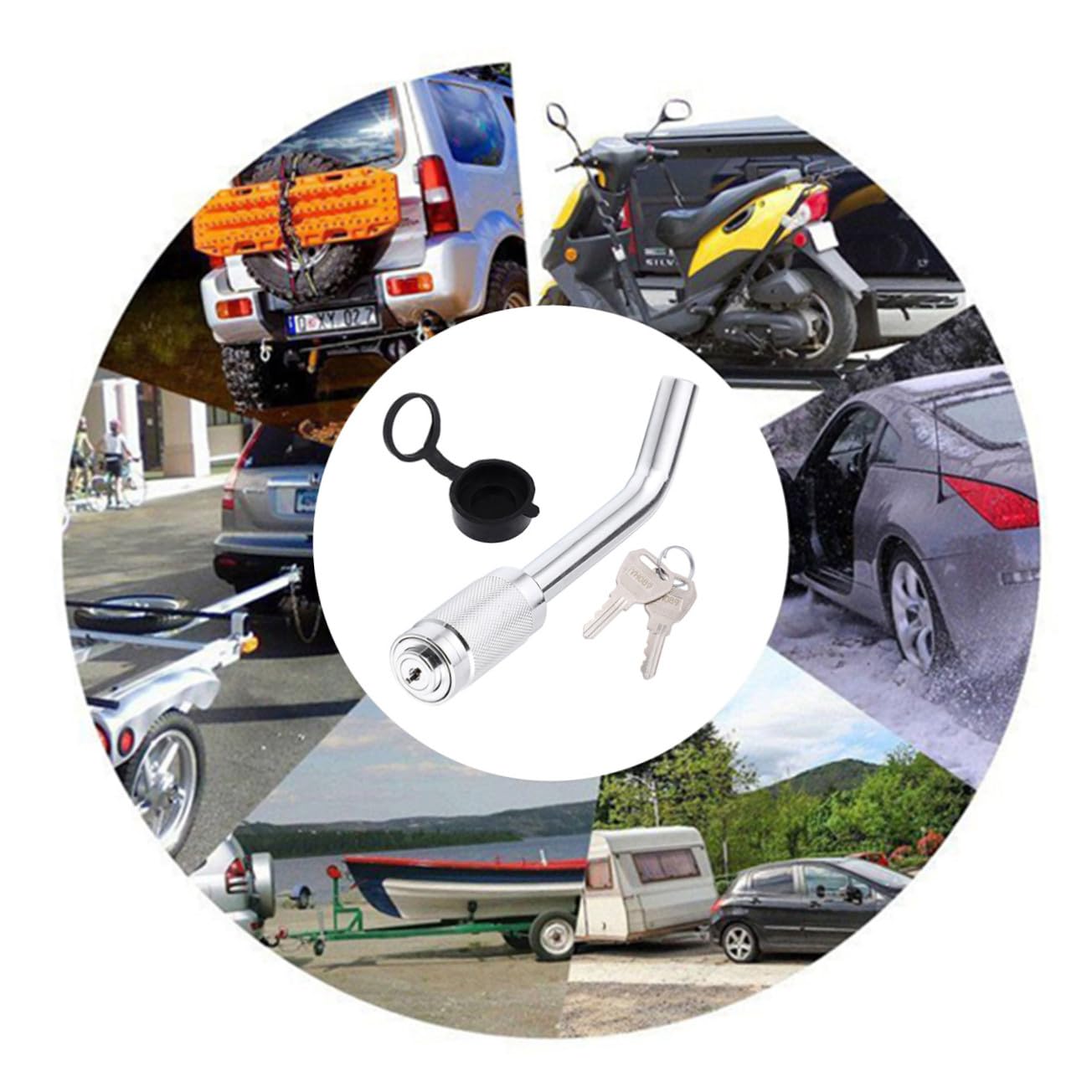 Hemobllo Candado Para Enganche De Remolque Enganche Antirrobo Duradero Repuestos Para Automóviles Uso Camping y Viajes Gancho Para Remolque De Alta Seguridad