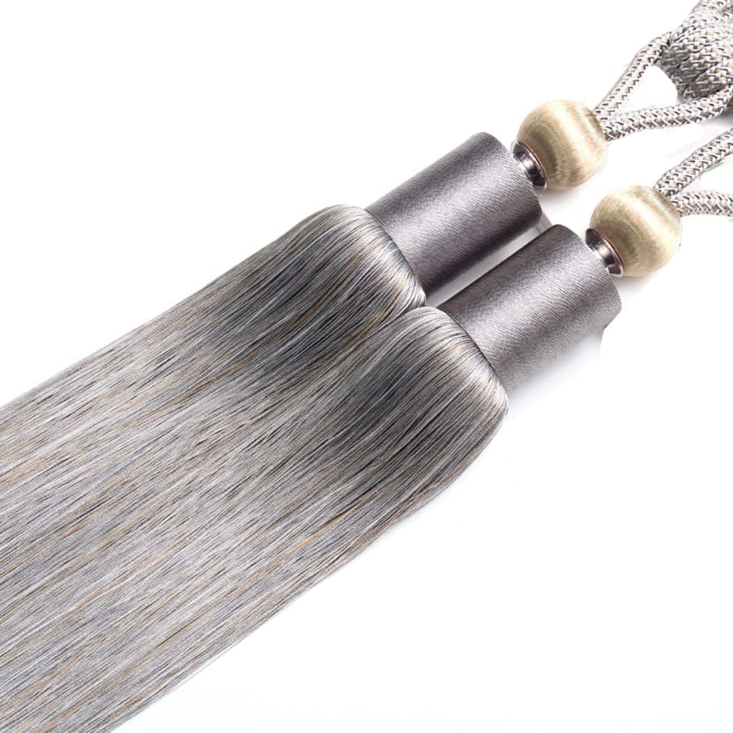 DAIGLE Vorhang-Krawatten, handgefertigte Seil-Quasten-Raffhalter, Vorhanghalter, Vorhang-Krawatten for Büro, Zuhause, dekorative Vorhänge, 2er-Set, grau