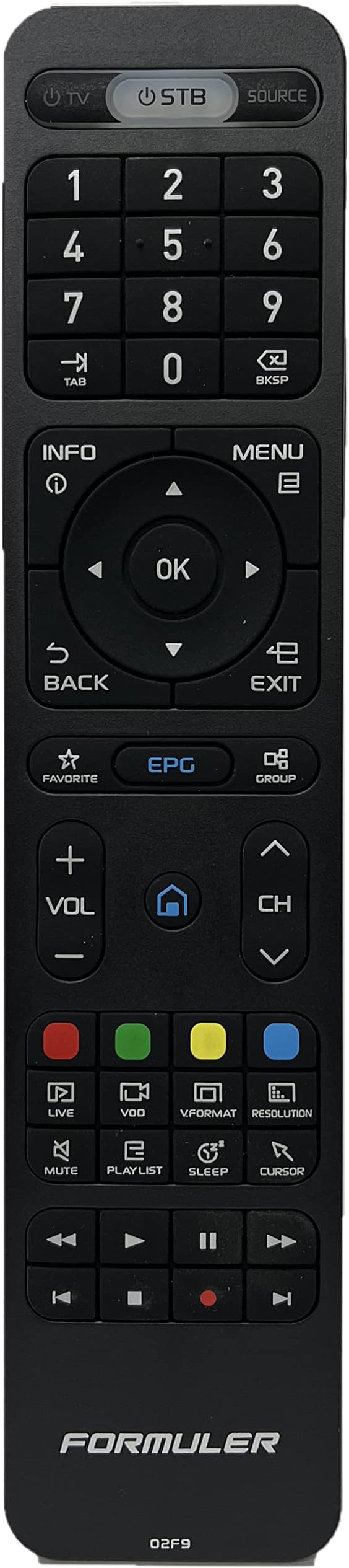 Long Remote | IR Smart Learning Control (Updated Version 02F9) Compatible with All The Formuler Devices